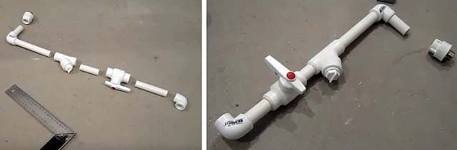 Loddevandrør - lave sektioner på bordet Montering af færdige systemelementer fra PPR