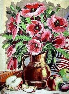 παπαρούνες στην τεχνική του χαρτιού από την τατιάνα σοροκίνα