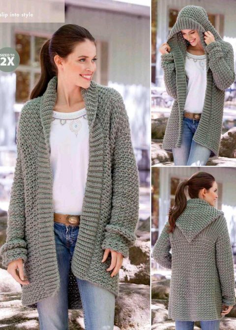 Virkattu kuvio lämpimille puseroille