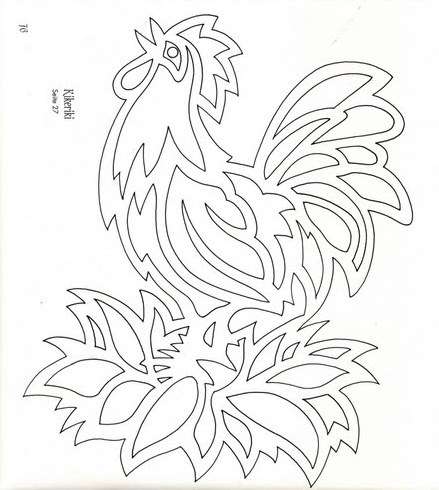 vytynanka kauniista kukosta ikkunassa