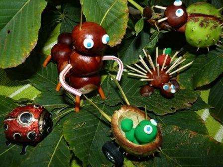 Håndværk fra kastanjer med egne hænder om temaet efterår til skole kan være ret lyst og varieret, i