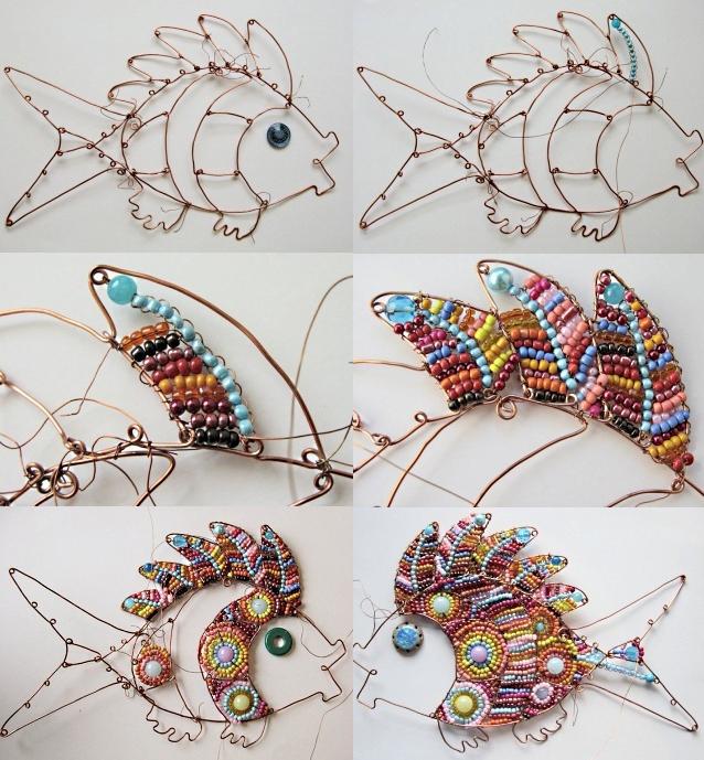Πρόοδος στην κατασκευή χειροτεχνιών από μεταλλικό σύρμα με ψάρι