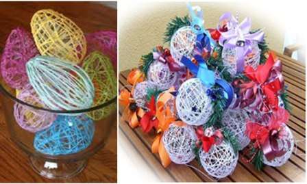 يتم الحصول على الكرات بأحجام وألوان مختلفة ، كل هذا يتوقف على خيال المصمم ورغبته. ستبدو هذه الكرات متناغمة أيضًا في التقاط الصور.