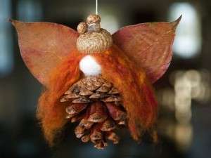 Håndværk af naturmateriale til børnehave Håndværk af naturmateriale: