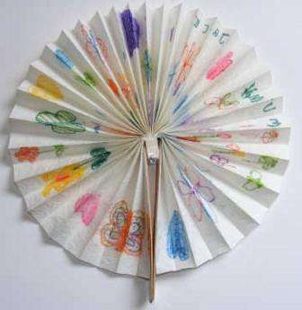 Ventilator. Et smukt og nyttigt håndværk - en ventilator, der hjælper dig med at mærke køligheden i et indelukket rum. Glem ikke at tegne billeder på blæseren, der tilføjer værdi til din gave.