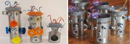 Det er let at lave en rumrobot selv fra dåser, det vigtigste er at vise din fantasi.