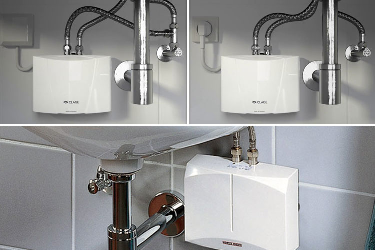 Asennettu hetkellinen vedenlämmitin