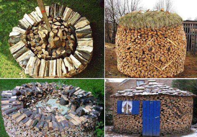 kuinka pinota pyöreä nippu polttopuita