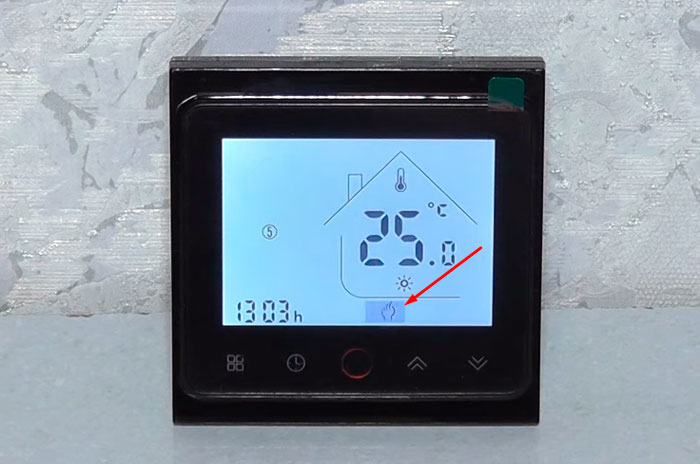 ručná prevádzka termostatu