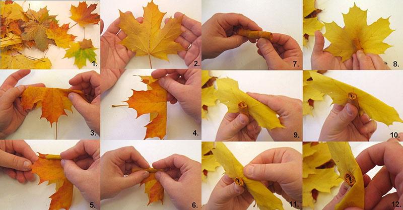 tee askel askeleelta vaahteranlehtien kimppu