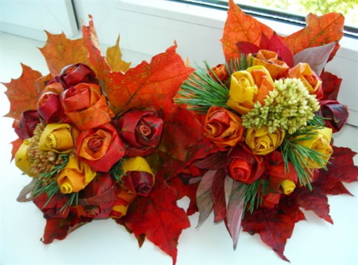 Tee-se-itse-vaahteranlehti ruusuja askel askeleelta valokuvalla aloittelijoille