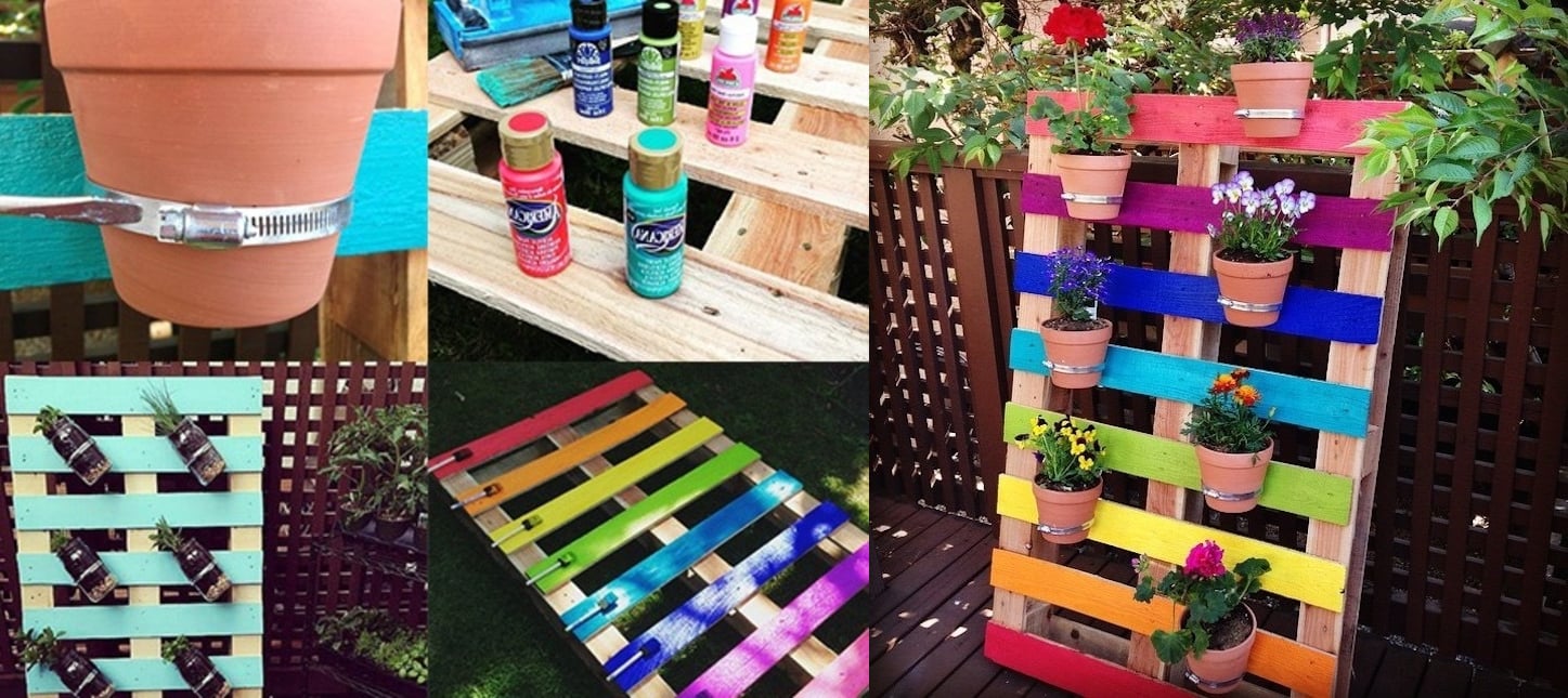 Smuk haveindretning lavet af træpaller