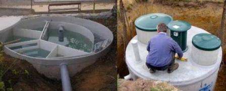 متعدد الغرف. كقاعدة عامة ، فهي مجهزة لإنشاء نظام صرف صحي مشترك للعديد من الأسر. هذا بسبب ارتفاع سعره. في الداخل ، ينقسم خزان الصرف الصحي إلى عدة غرف ، حيث تتدفق مياه الصرف الصحي من قسم إلى آخر ، بينما تتحلل بواسطة البكتيريا. بعد هذه المعالجة ، يمكن تصريف النفايات السائلة مباشرة في الخزان أو استخدامها في المزرعة.