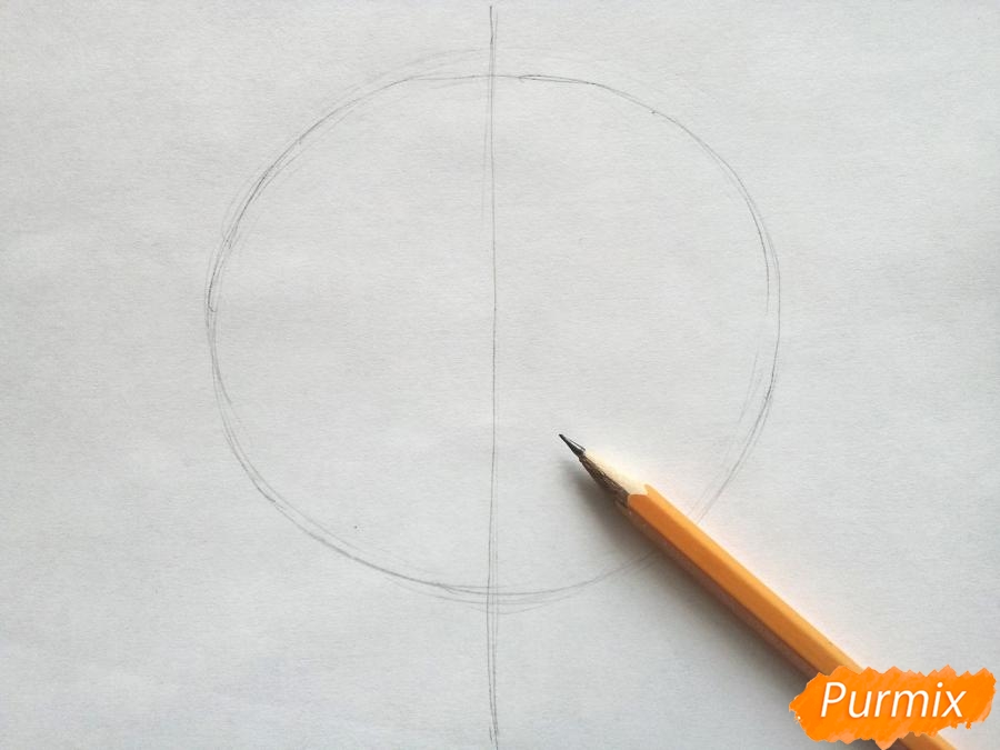 Kuinka piirtää vaahteranlehti värikynillä - vaihe 1