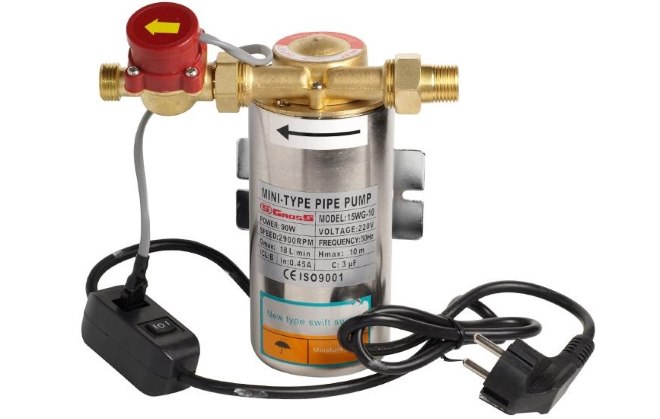 En lille gennemstrømningspumpe er velegnet til en lille stigning i vandtrykket