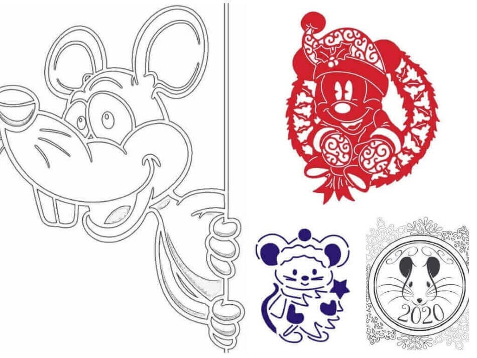 Monimutkaiset ja yksinkertaiset uudenvuoden kaavaimet ikkunoille vytynanka Windows 2020 -hiirellä