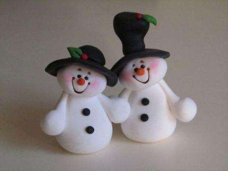 Snemænd lavet af polymer ler, foto