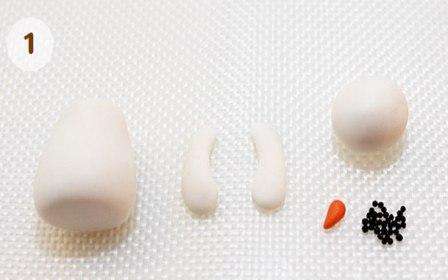 Små sorte cirkler hjælper dig med at lave snemandens øjne og et oprigtigt muntert smil.