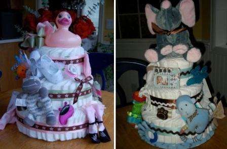 For at simulere en rigtig kage skal du tage farvede bånd og vikle dem rundt om kagen.