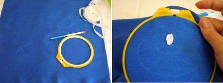 Når du har mestret det grundlæggende ved at arbejde med bånd, kan du gå videre til de mere komplekse trin i broderi. For at gøre dette skal du forberede en bøjle og satinstof. Du kan tage et pudebetræk.