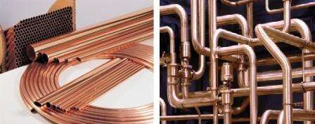 يعتبر النوع النحاسي من الأنابيب الأفضل والأغلى. الأنابيب غير معرضة للتلف من الضوء والتآكل ،